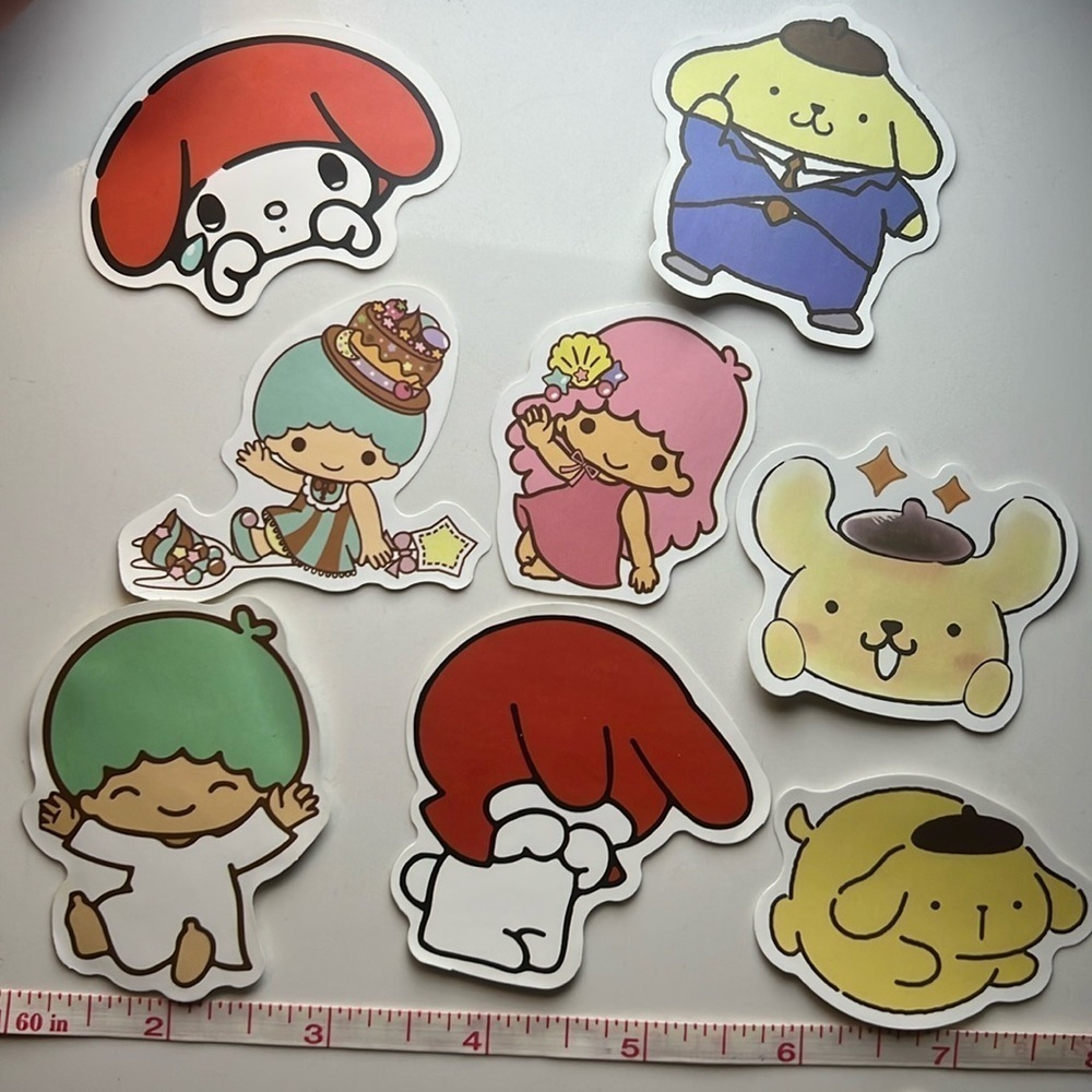 SANRIO 8 stickers NEW Pompompurin, my melody, little twin stars